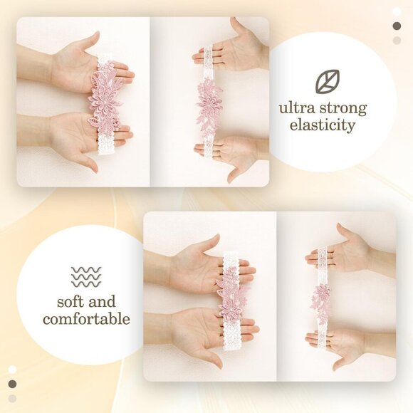 🆕Women Pink Garters Bride Wedding Garter Thigh Wedding Garter Set for Brid - Picture 2 of 6